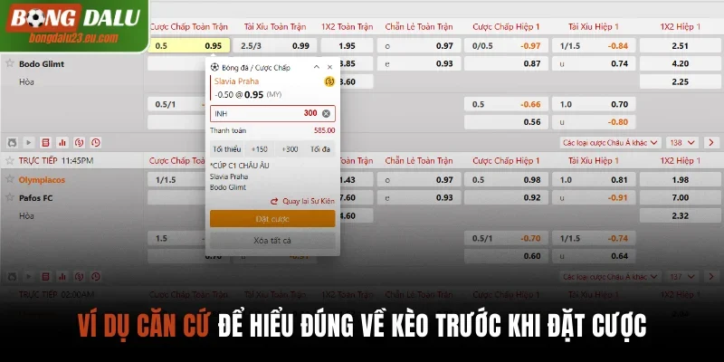 Ví dụ căn cứ để hiểu đúng về kèo trước khi đặt cược